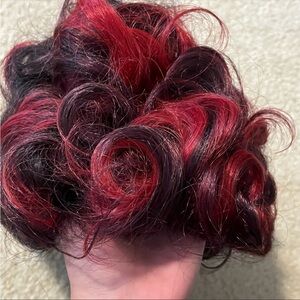 Red and Black Curly Hair Short Wig